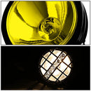 DNA MOTORING FL-6-U+SW-AM-BK 6" Round Fog Lights w/Switch, Amber/Black - Brand New