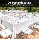 4 PACK Foldable Plastic Chair Steel Frame Seats B0D7265NMJ - White - Brand New