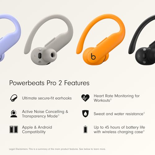 BEATS POWERBEATS PRO 2 - WIRELESS NOISE CANCELLING EARBUDS - ELECTRIC ORANGE - Like New