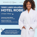 MONARCH Terry Lined Microfiber Hotel Robe with Pockets for Men and Women - Brand New