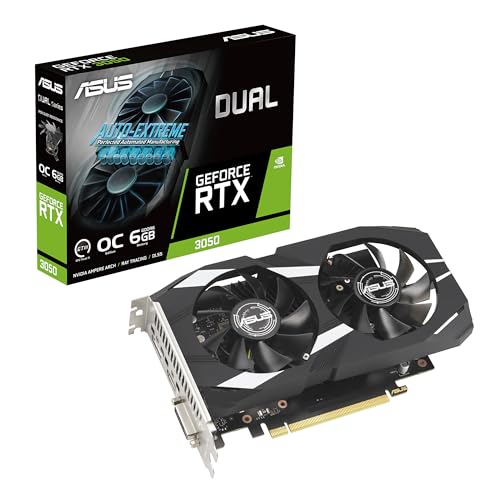 ASUS DUAL NVIDIA GEFORCE RTX 3050 6GB OC EDITION GAMING GRAPHIC CARD - BLACK - Like New