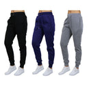 BLUE ICE WOMEN'S CLASSIC FLEECE JOGGER,3 PACK, SIZE: S - BLACK/NAVY/HEATHER GRAY - Like New