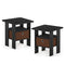 FURINNO ANDREY SET OF 2 END TABLE NIGHT STAND BEDSIDE TABLE, AMERICANO BROWN - Like New