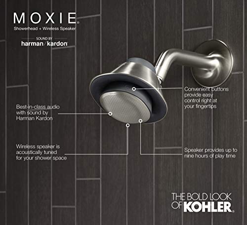 KOHLER MOXIE SHOWERHEAD WATERPROOF WIRELESS SPEAKER 2.5 GPM - MATTE BLACK - Like New