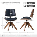 HULALA HOME FAUX LEATHER SWIVEL DESK CHAIR NO WHEELS BENTWOOD BSJX1313 - BLACK - Like New