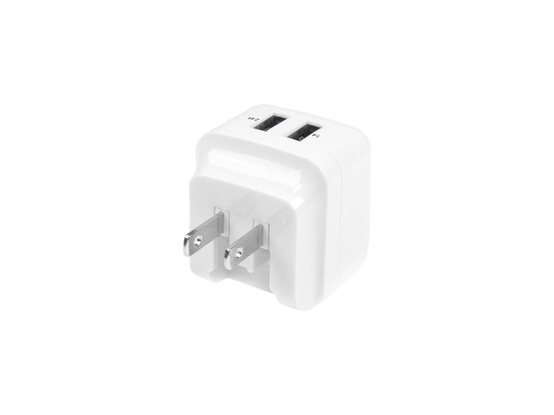 StarTech.com USB2PACWH White Dual-port USB Wall Charger - International Travel -