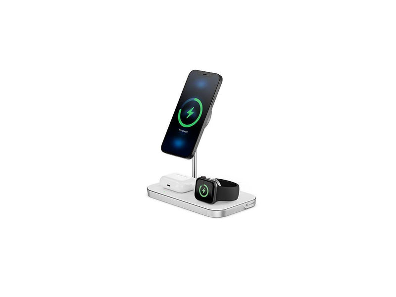 Alogic MagSpeed 3-in-1 Wireless 15W Charging Station - White MSP31SL15W