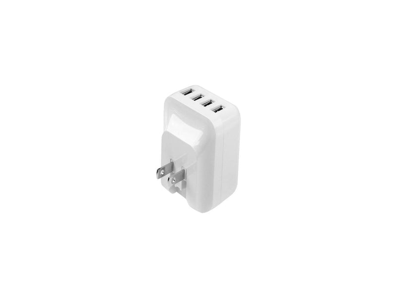 StarTech USB4PACWH Travel USB Wall Charger - 4-Port - White - Universal Travel