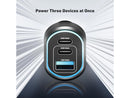 CODi 65W Triple Port USB-C Car Charger with Dual USB-C & USB-A, Power Delivery &