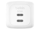 Belkin 50W Portable 2-Port USB-C Wall Charger - 2xUSB-C - Foldable Prongs -