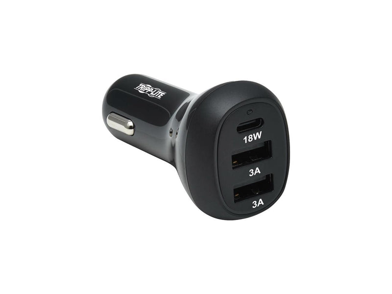 Tripp Lite U280-C03-36W-1B Black 3-Port USB Car Charger, 36W Max - USB-C PD 3.0