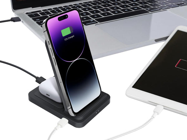 Rosewill Dual Wireless Fast Charging Stand for Smartphone and Wireless Earbuds