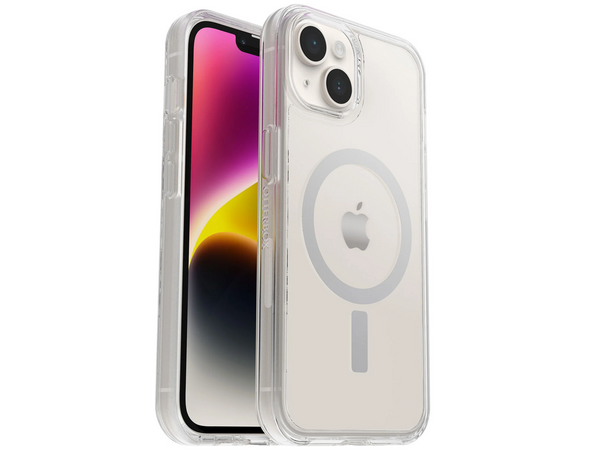 OtterBox Symmetry Series+ Clear Antimicrobial Clear iPhone 14 Case for MagSafe