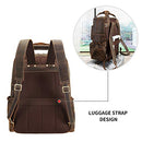 Polare Full Grain Leather 17.3‘’ Backpack Bag Camping Travel Rucksack - Brown - Like New