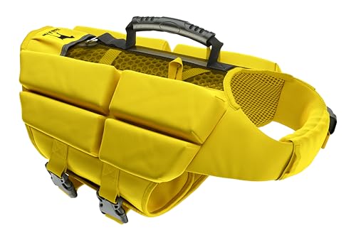 NOAH & PAW DOG LIFE JACKET, 3X FOAM SUPPORT FOR MAX FLOATING, 3X5 - YELLOW - Like New
