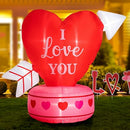 Glitzhome 5ft Inflatable Heart Arrow Blow Yard Holiday Decor - Pink/Red - Brand New