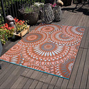 SMM005 Reversible Outdoor Plastic Rugs,Easy to Clean Patio Mat - 9x12 Blue - Brand New