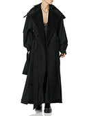 maison blanche All Gender Long Sleeve Trench-Coat, Black, Size 4 - Brand New