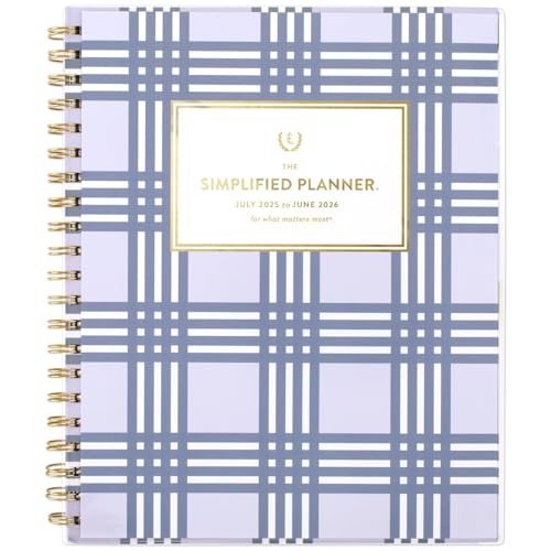 AT-A-GLANCE Planner 2025-2026 Academic, Simplified, EL39-901A-26, Lilac Plaid - Like New
