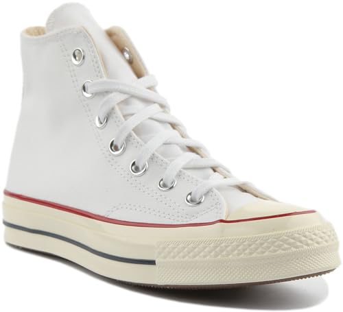 CONVERSE MEN'S TAYLOR CHUCK 70 HI, SIZE MEN'S 5 WOMEN'S 7, WHITE/GARNET/EGRET - Like New