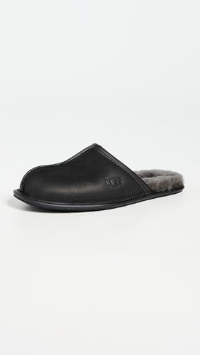 1108192 UGG MEN'S SCUFF SLIPPER SIZE 10 M BLACK LEATHER - Like New