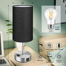 BRIGHTEVER TOUCH CONTROL TABLE LAMP SET OF 2, 2 USB CHARGING PORTS, 3WAY, BLACK - Like New