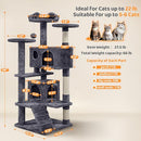 Yaheetech 54in Cat Tree Tower 2 Caves Kitten-Ear Perch B0794T79KM - NEW - Brand New