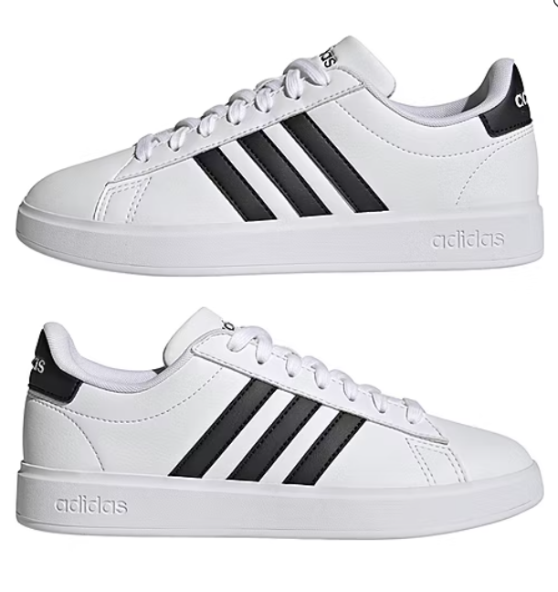 ADIDAS GRAND COURT 2.0 WOMENS SNEAKERS - SIZE: WOMEN 7.5 - WHITE/BLACK - Like New