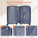Luggage with Spinner Wheels TSA Lock Carry on Hard Shell ABS Suitcase 20" Blue - Brand New