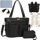 DOFASAYI Leather Diaper Bag Atmosphere Bag Backpack Tote Changing Pad - Black - Like New