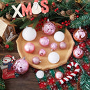87-Pack Christmas Ball Ornaments Set Tree Decorations B0CCCG4BHT - Pink/White - Brand New