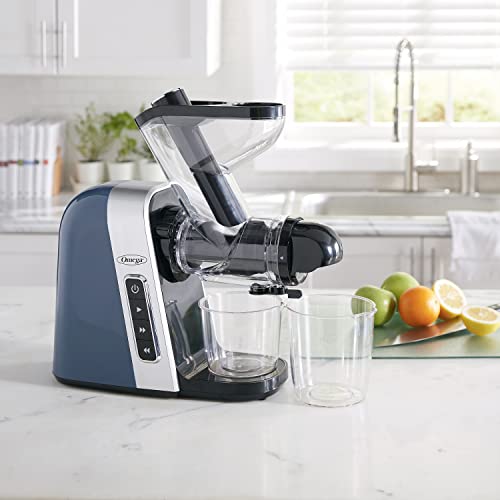 OMEGA COLD PRESS JUICER MACHINE VEGETABLE FRUIT JUICE EXTRACTOR MM400BL13 - BLUE - Like New