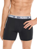 HUCOREM157496 HURLEY MENS 5 PACK STRETCH BOXER BRIEFS BLACK/CASTLEROCK SIZE: M - Brand New