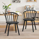 LUE BONA BLACK DINING CHAIRS, SET OF 2, Semicircular Backrest Farmhouse - BLACK - Like New