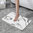RICHARDS BATH MAT STONE BATHROOM MAT QUICK DRY & ANTI-SLIP WHITE MARBLE - Brand New