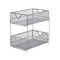 MIND READER NETWORK COLLECTION 2-TIER METAL MESH SLIDING BASKET STORAGE - SILVER - Like New