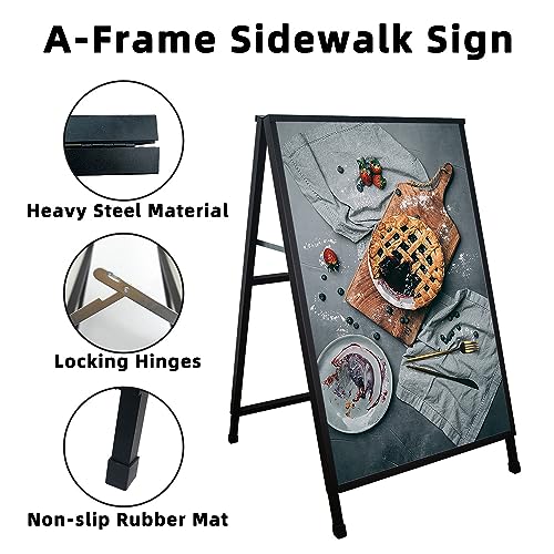 GOLEMAS A FRAME SIDEWALKSIGN 24X36 HEAVY DUTY METAL SANDWICH BOARD - BLACK - Like New