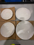 MIKASA HARLEY WHITE STONE WEAR 4PK PLATES STONEWEAR - HARLEY WHITE STONE - Like New