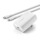 Belkin USB C Charger Block 20W USB-C to Lightning Cable Included - White - Brand New