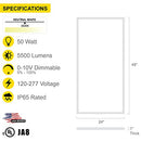 NUWATT 4 Pack 2x4 LED Flat Panel Lights 3500K Neutral White Dimmable DLC - Brand New