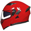 ILM Motorcycle Dual Visor Flip up Modular Full Face Helmet Model 902 (S, RED) - Brand New