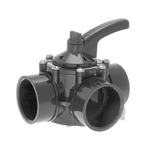HAYWARD PSV3S2DGR PVC 2-WAY POOL CHECK DIVERTER VALVE - BLACK - Like New