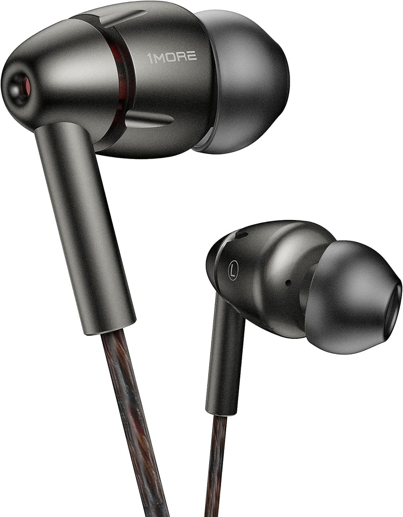 1MORE Quad Driver Hi-Res In Line Control Copper Wire In-Ear Earphones - GREY - Like New