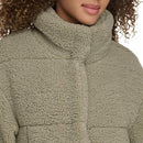 LW4RS005 LEVI'S WOMEN'S LONG LENGTH PATCHWORK QUILTED TEDDY COAT - SEAFOAM - XL - Like New