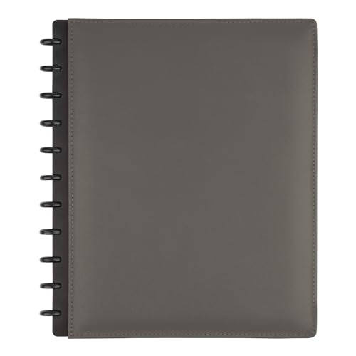 TUL® Note-Taking System Discbound Leather Cover, Letter, 60 Sheets, Gray - Like New