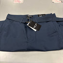 BLUE ICE MEN'S SLIM FIT STRETCH BELTED CARGO SHORTS - SIZE: MEN 32 - NAVY - Brand New
