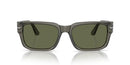 3315-S-1103 PERSOL UNISEX RECTANGULAR TAUPE FRAMES POLARIZED GREEN 55-19-145 - Like New