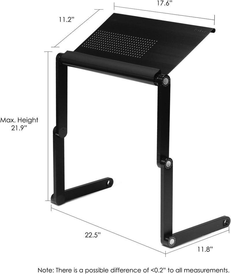 Furinno A6 Ergonomics Aluminum Vented Adjustable Laptop Desk - Black Like New