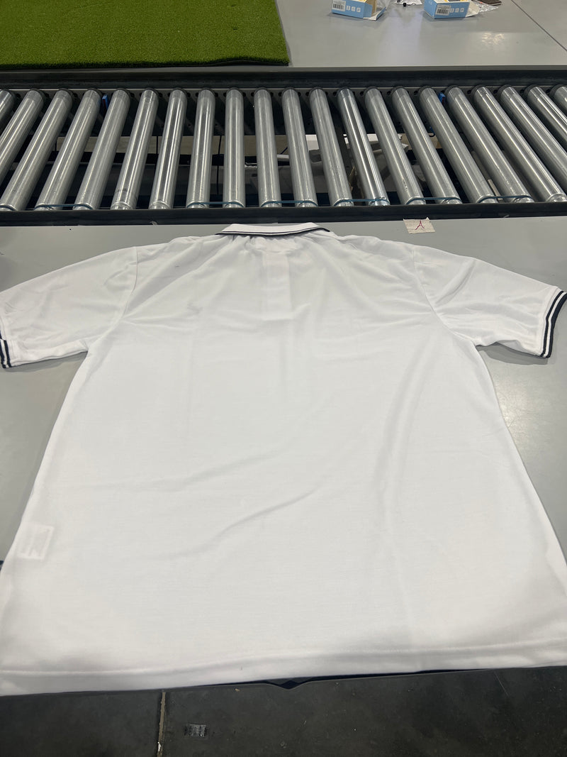 TIGER WOLF 3 BUTTON POLO SHIRT - SIZE: MEN XL - WHITE/BLACK - Like New
