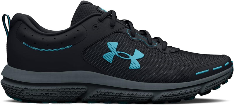 3026175 Under Armour Men's Charged Assert 10 Running Shoe Black/Black/Blue 14 - Like New